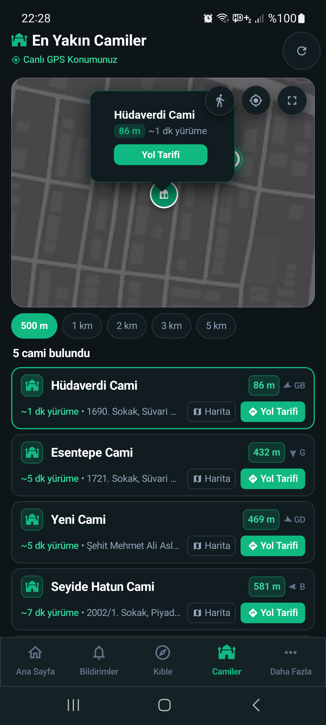 En Yakın Camiler Ekran Görüntüsü